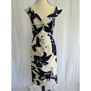 Bardot Women's Floral Print Twist Front Midi Dress - Party Cocktail